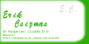 erik csizmas business card